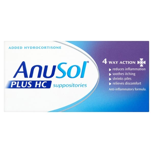 Anusol Plus HC Suppositories - 12 Suppositories