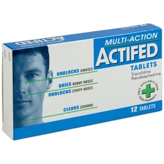 Actifed Multi-Action Tablets (12 Tablets)
