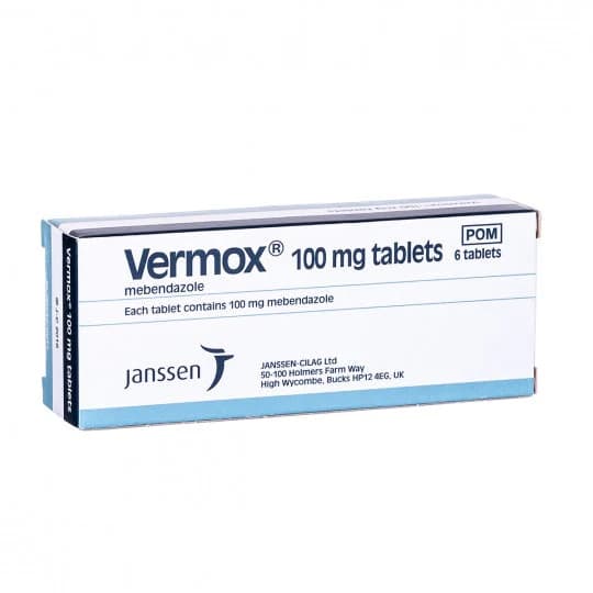 Vermox 100mg Tablets - 6 Tablets