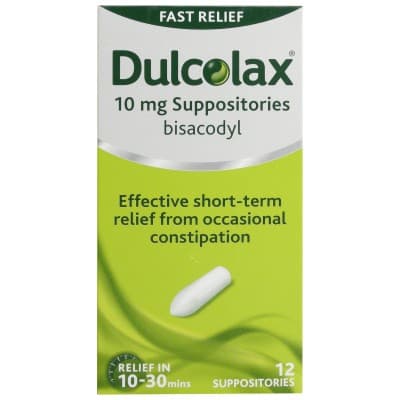 Dulcolax 10mg Suppositories - 12 Suppositories