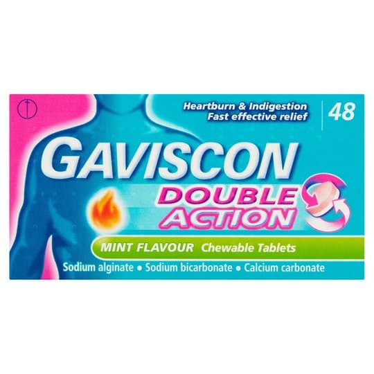 Gaviscon Double Action Chewable Tablets Mint - 48 Tablets