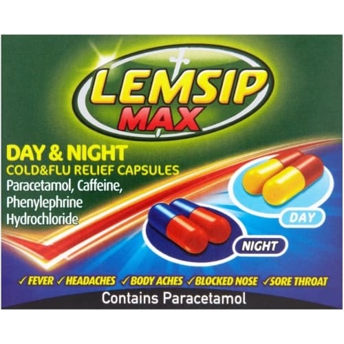 Lemsip Max Cold & Flu Relief Day & Night Capsules - 16 Capsules