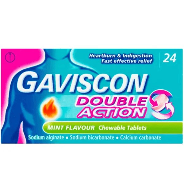 Gaviscon Double Action Chewable Tablets Mint - 24 Tablets