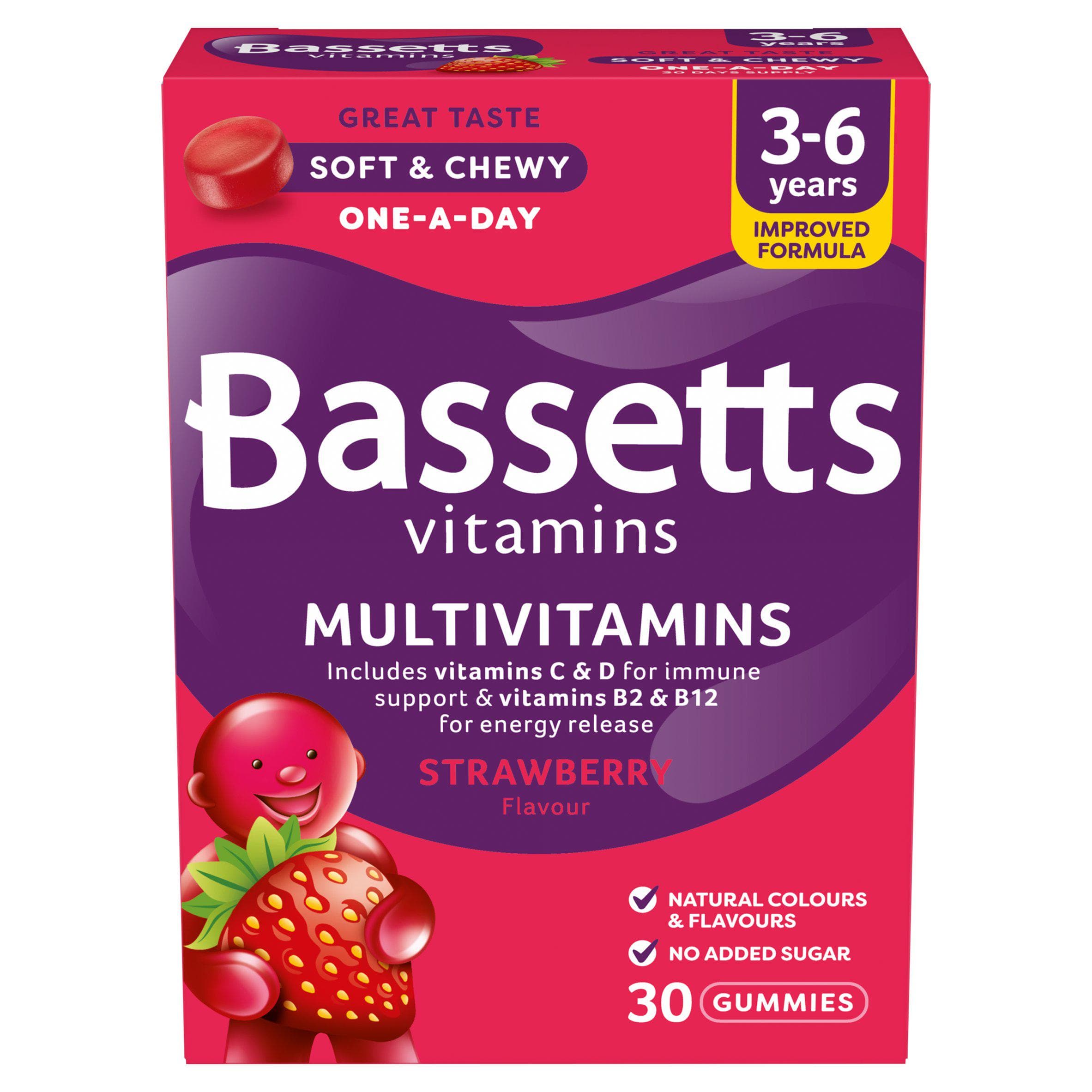 Bassetts 3-6 Years Multivitamins Strawberry Flavour - 30 Gummies